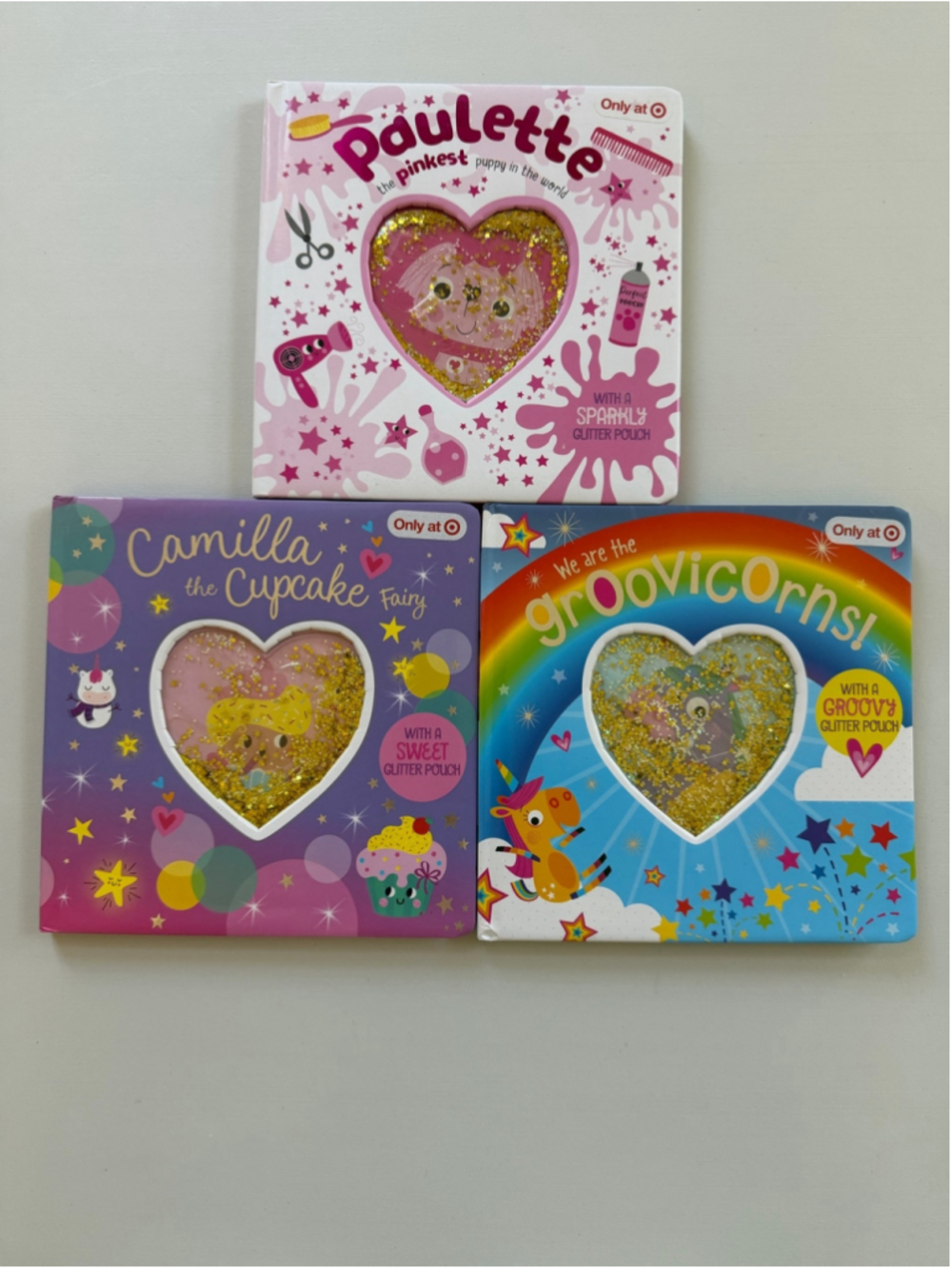 Children Glitter Pouch Storybook Set Paulette/Groovicorns/Camilla